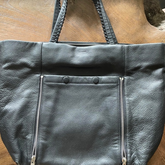 All Saints Black East To West Leather Tote - Picture 3 of 4